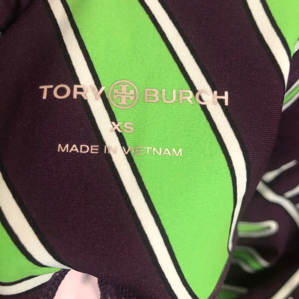 Tory Burch Weightless Printed 7/8 Legging Zebra High Waist Purple Green size XS